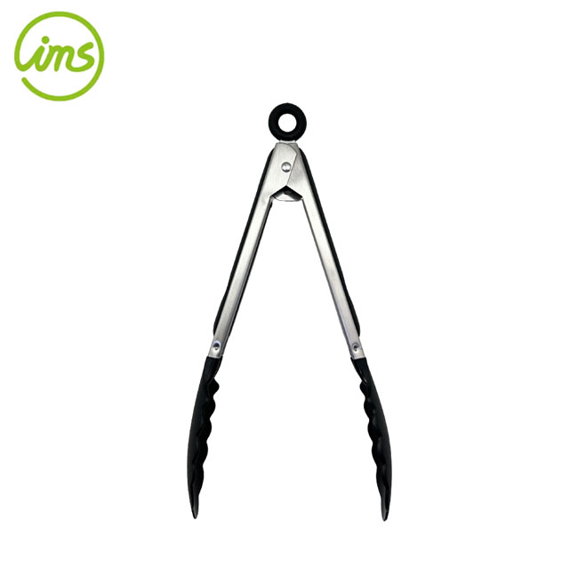 9” Stainless Steel Nylon Tongs